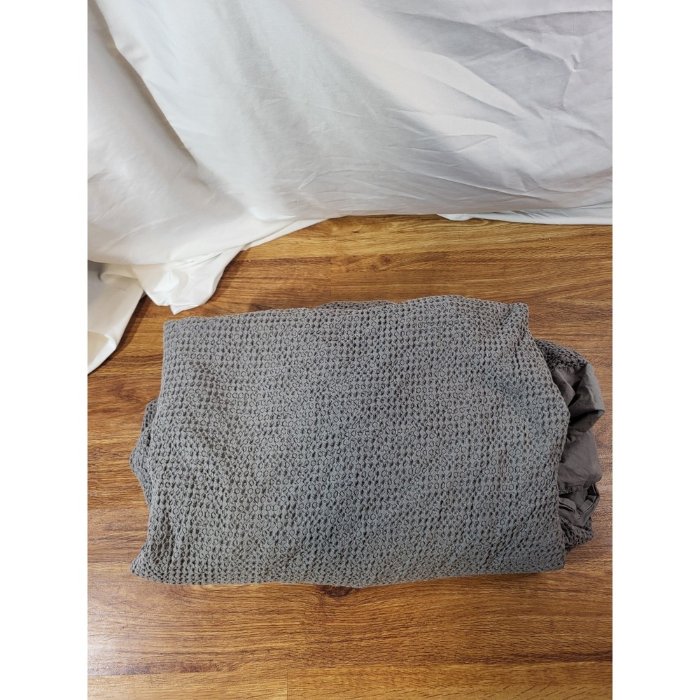 Quince Size Full/Queen 100% Cotton Gray Textured Duvet Cover